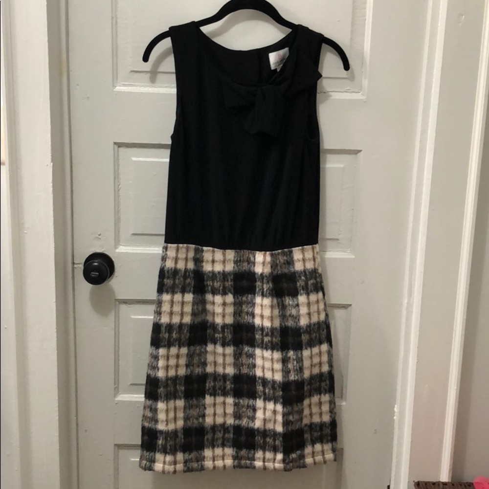 Plaid and black Julie Brown dress for fall!
